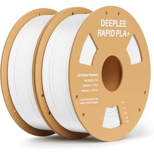 Rapid PLA Plus Filament 1.75mm, High Speed 3D Printer Filament Up to 600mm/s, PLA+ Filament Dimensional Accuracy +/- 0.02 mm Fits Most FDM 3D Printer, Cardboard Spool 2 Pack 1kg White
