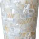 Creative Co-Op 24 oz. Stainless Steel and Mother of Pearl Cocktail Shaker, Natural
