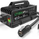 67.2V 10A Rapid Battery Charger for Segway Dirt eBike & Sur-Ron X LightBee, Waterproof Lithium-ion Power Adapter with Cooling Fan, Efficient Li-ion eBike Charger