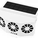 CYDZSW Car Solar Powered Window Exhaust Fan, Air Purifier, Solar Power Air Vent Radiator Fan for Backseat or Frontseat, Vehicle Ventilation Fan (White)