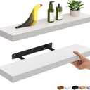 Ballucci Floating Shelves, 24" Wood Wall Shelf Set of 2, with Invisible Brackets for Bathroom, Living Room, Bedroom, Kitchen, Nursery, 6" Deep, White