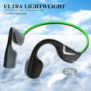 Bone Conduction Headphones Bluetooth 5.3 Open Ear Headphones with Mic, 12Hrs Playtime Quick Charging BT Headphones, IPX6 Waterproof Sports Headset for Running, Cycling, Working (Green)