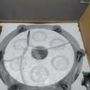 6-Light Farmhose Chandelier for Dining Room Light Fixture Faux Wood Kitchen Pendant Light Round Rustic Ceiling Hanging Lighting with Glass Globes Adjustable Height Metal E26