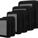 BAGAIL 6 Set Compression Packing Cubes Travel Accessories Expandable Packing Organizers (Square Mesh, 06-Black)