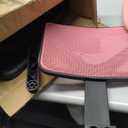 DUMOS Armless Office Chairs with Wheels Cute Home Desk Chair No Arms, Ergonomic Adjustable Swivel Rolling Task Chair, Comfy Mesh Mid Back Computer Work Vanity Chair for Small Spaces, Hot Pink