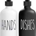 MOMEEMO Soap Dispenser Set 2 Pack, Contains Hand and Dish Soap Dispenser, Perfect for Black and White Kitchen Decor. (Black & White)