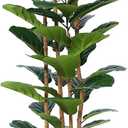 Artificial Fiddle Leaf Fig Tree with White Planter, 6ft Tall Fake Tree with Natural Wood Trunk for Home Decor, Faux Ficus Tree Fake Moss for Indoor Office Living Room