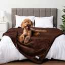 PetAmi Waterproof Dog Blanket for Queen Bed Large XL Dog Throw for Couch Cover Leakproof Furniture Protection, Sherpa Fleece, Reversible Soft Washable 90x90 Brown 
