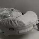 Nursing Pillow for Standing/Sitting Use- Springy Memory Foam for Support & Comfort, Large Breast Feeding Pillow - Safety Fence, Adjustable Waist Belt and Support Backrest, Removable Cover with Pocket (Gray)