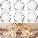 Gerrii 6 Pack Clear Hammered Glass Lamp Shades Replacement, 1.57" Fitter Globes for Light Fixtures, Lampshades for Ceiling Fan Pendant Light Chandelier Wall Sconces, 5.9" Diameter 5.1" Height, 5.9 x 5.1 x 1.6 inch