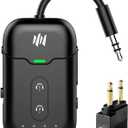 Premium Airplane Bluetooth 5.4 Transmitter Adapter,Supports 2 AirPods/Headphones 2-in-1 Bluetooth Transmitter Receiver with aptX Low Latency,Wireless Adapter for Flight,TV,Gym,Tablets Car Stereo (Black)