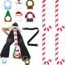 Hollowfly 12 Pcs Christmas Party Games for Adults Family Candy Cane Tail Christmas Games for Family Party Holiday Winter Activities Fun Xmas Trivia Game for Xmas Parties Supplies