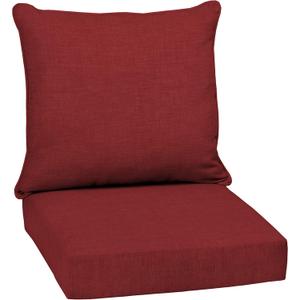 Arden Outdoor Deep Seat Cushion Set, 24 in x 24 in, Weather-Proof, Rain-Proof, Fade Resistant Patio Cushion for Chair, Sofa, and Couch Ruby Red Leala