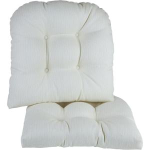 Klear Vu Gripper Overstuffed Universal Non-Slip Dining Chair Cushions for Kitchen Decor or Office Use, U-Shaped Skid-Proof Seat Pad, 15x15 Inches, 2 Count (Pack of 1), Solid Ivory