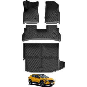 SMABEE Fit for 2024 2025 2026 Chevy Trax Floor Mats & Cargo Liner TPE All Weather Floor Liners for Chevrolet Chevy Trax 2024 2025 2026 Accessories Car Mats Trunk Mat Cargo Mat Heavy Duty Full Set