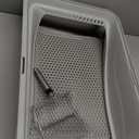 Stainless Steel Litter Box | XL Enclosed Cat Litter Boxes with Lid for Big Cats | High Sided, Anti-Urine Leakage | Non-Stick Bottom & Includes Litter Mat & Metal Scoop (Silver Gray)