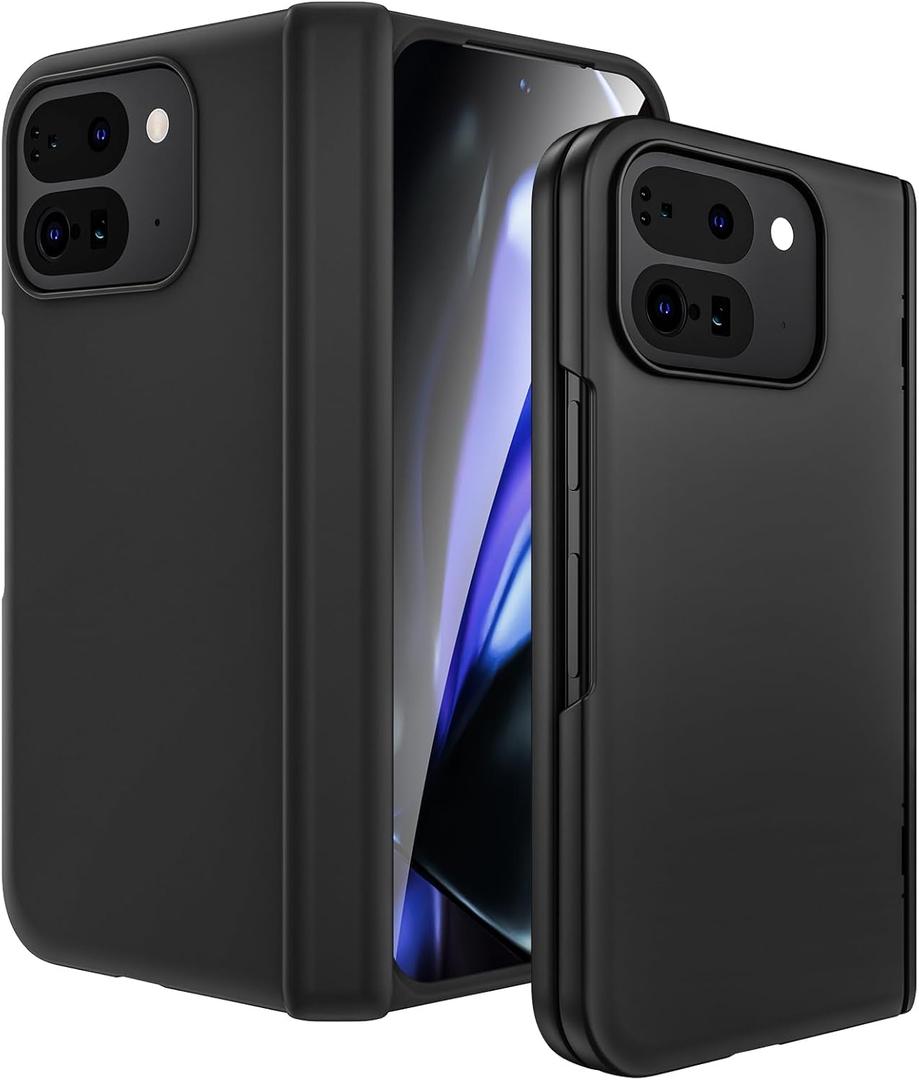 VEGO for Google Pixel 9 Pro Fold 2024 Case with Built-in Screen Protector[Anti-Scratch][Hinge Protection] Slim Fit Shockproof Full Body Protective Cover for Pixel 9 Pro Fold-Black