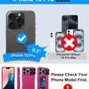 BXYJY for iPhone 16 Pro Wallet Case with Credit Card Holder (4-5 Cards), Military Grade Protection, Slide Camera Cover, Hard Rugged Women Girly Men Protective Phone Case for iPhone 16 Pro, Hot Pink