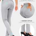 Rammus Womens High Waist Dress Pants with Pockets Business Casual Work Pants for Women Stretchy Skinny Slacks for Office (Gray, XL)