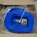 3" x 50ft PVC Lay Flat Discharge Hose With Aluminum Camlock C & E Fittings, Cam Lock Fitting, Heavy Duty Reinforced Pump Backwash Hose Assembly