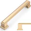 Amerdeco 10 Pack Brushed Brass Cabinet Pulls 5 Inch(128mm) Hole Center Gold Kitchen Cabinet Handles Cabinet Hardware for Bathroom Drawer Pulls ZH001