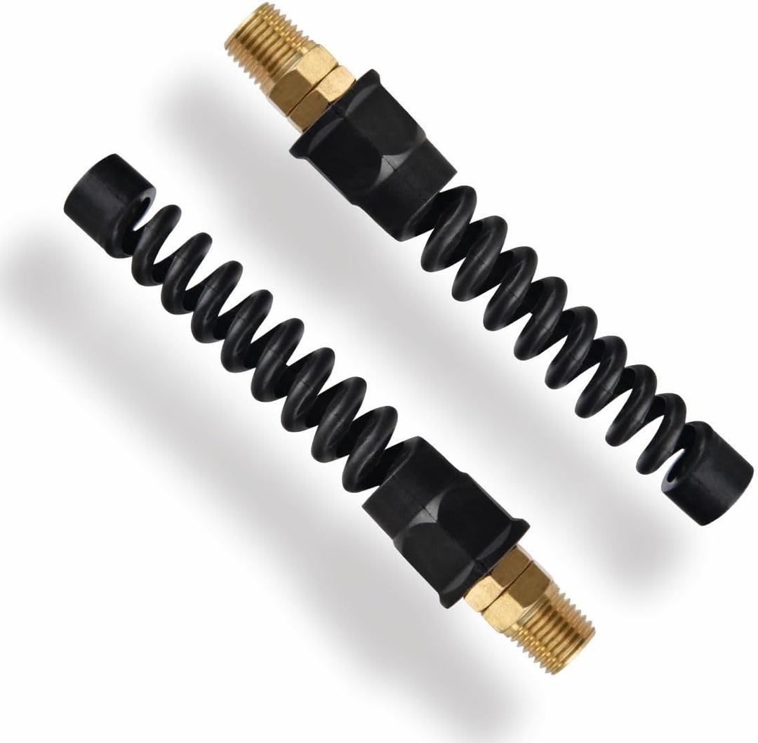 Yolass Pro Air Hose Reusable Fitting, Reusable Strain Relief Fittings, 1/4NPT Reusable Strain Relief Replacement Fitting Rigid, Suitable for 1/4-inch Flexibility Polyurethane Air Hose (2-piece)