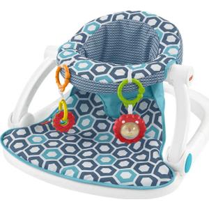 Fisher-Price Portable Baby Chair, Sit-Me-Up Floor Seat with 2 Removable Toys & Washable Seat Pad, Honeycomb