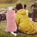 Fuzzy Dog Hoodie Dog Sweaters for Large Dogs Soft Double-Sided Plush Fleece Sweater Clothes Coats Hoodie Sherpa Hooded Sweatshirt (Pink-XXL)