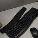 Amazon Basics Ergonomic Wireless Keyboard and Mouse Combo for Comfortable PC and Laptop Use, 2.4 GHz USB, Black