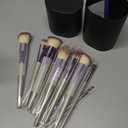 BS-MALL Makeup Brushes Premium Synthetic Foundation Powder Concealers Eye Shadows 18 Pcs Brush Set with 5 sponge & Holder Sponge Case (Grey)