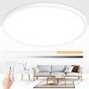 Modern 24'' Led Ceiling Light Fixture, Ultra Thin Flush Mount, Dimmable & 3000K/4500K/6000K Selectable, 48W 4800LM, White, for Bedroom, Kitchen, Dining Room, Living Room, Home Office, Hallway