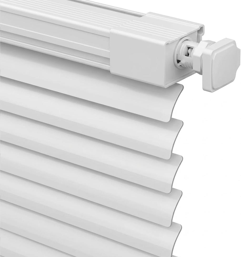 No Drill Aluminum Mini Blinds, Horizontal Window Blinds, 1" Slat Venetian Blind for Indoor Windows, Bathroom, RV, Campers Custom Sizes Cordless Shades(White), 25.5x72