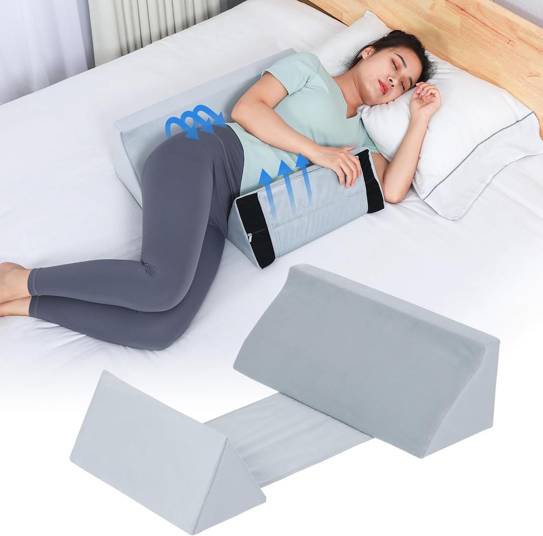 Fanwer Wedge Pillow for Side Sleeping, Back Pillow for Side Sleeper, Bed Wedges & Body Positioners for After Surgery, Anti Snoring, Back Pain, Preventing Bedsores