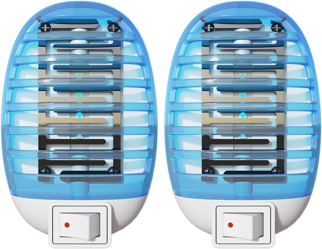 Indoor Bug Zappers, Flying Insect Trap Plug-in, Mosquitoes Killer, Fly Traps for Indoors, Mosquito Zapper Gnat Moth Catcher for Living Room, Home, Bedroom, Office, Patio, Kids & Pets - 2 Packs
