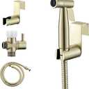 Purrfectzone Bidet Sprayer for Toilet, Handheld Bidet Sprayer Kit, Easy-to-Install Toilet Handheld Shower, Hand Held Stainless Steel Shattaf with Adjustable Flow, Cloth Diaper Set-Brushed Gold