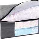 Storage Clothes Bins Closet Bags - 35L Containers Organizer Boxes Clothing Bin Organization for Organizing Blanket Pillow Sheet Sweater, Foldable Fabric Bedroom Small Storage Totes With Lids Zipper