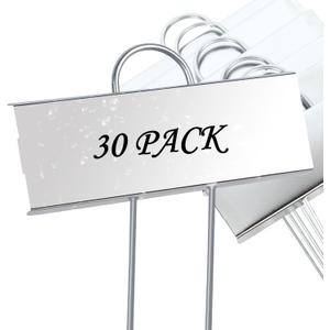 FORUP Metal Plant Labels, 30 Pack Garden Label Markers, Weatherproof Garden Stake Tags, Reusable Planting Gardening Markers, Silver