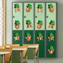 2 x 50Pcs St. Patrick's Day DIY Cutouts, March Leprechaun Hat and Beard Paper Cutting Green Irish Bulletin Board Decor with DIY Photo Space for Classroom Party Wall Decor