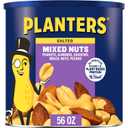 PLANTERS Salted Mixed Nuts, Peanuts, Almonds, Cashews, Brazil Nuts and Pecans, Party Snack, Plant-Based Protein, Quick Snack for Adults, After School Snack, Bulk Nuts, Kosher, 56oz Canister (56 Ounce (Pack of 1))