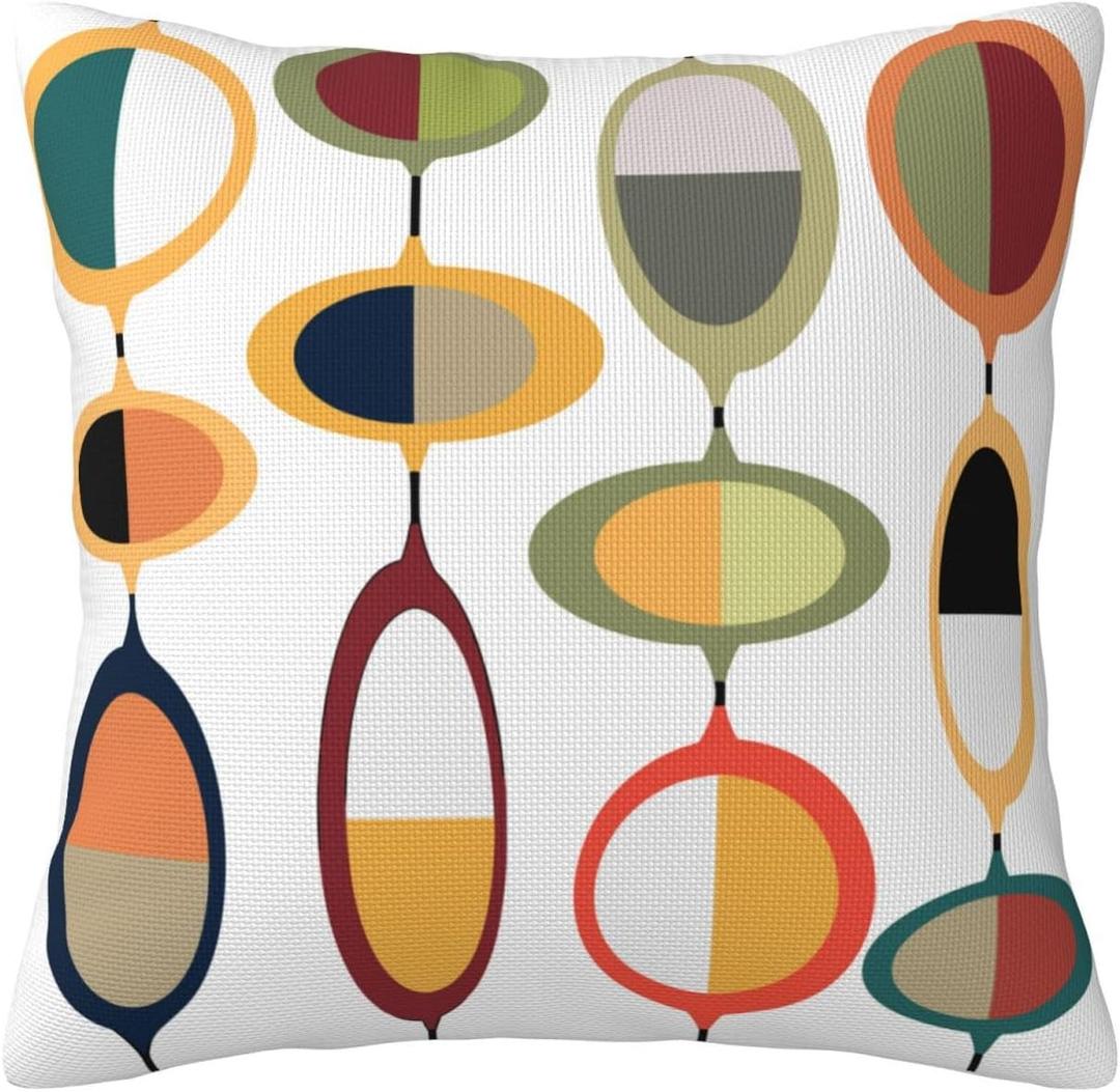 Mid-Century Throw Pillow Covers 20x20 Modern Linen Pillow Cases for Couch Bed Sofa Outdoor Decoration Square Pillow Cases