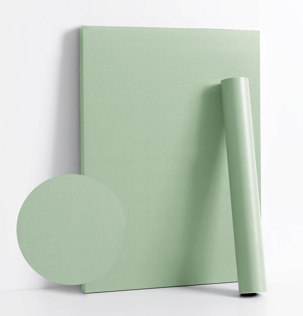 Dimoon 118''x23.6'' Green Peel and Stick Wallpaper Contact Paper Modern Self Adhesive Wall Paper Removable Renter Friendly Textured Solid Color Shelf Cabinet Vinyl Roll (118''x23.6'',Light Green)