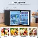 Antarctic Star Compact Refrigerator Mini Fridge with Single Reversible Door,Wire Shelf,Defrost Button, for Bedroom/Office/Dorm,1.3 Cu. Ft,Blcak
