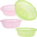 BESPORTBLE 4pcs Plastic Rice Washing Basket and Strainer Set, Multifunctional Colander for Vegetables, Fruits, Pasta, and Dough Preparation