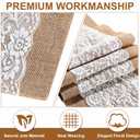 Chumia 12 Pack Burlap Table Runners with Lace 12 x 72 Inch Long Rustic Jute Natural Hessian Burlap Table Runner for Farmhouse Style Country Vintage Wedding Party Dinner Decoration(Classic Style)