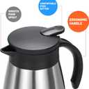 50 Oz Insulated Coffee Carafe, Stainless Steel and Double Walled Vacuum Thermal Coffee Carafe Pot for Keeping Hot, Coffee & Tea For 12 Hours Heat Retention, Silver