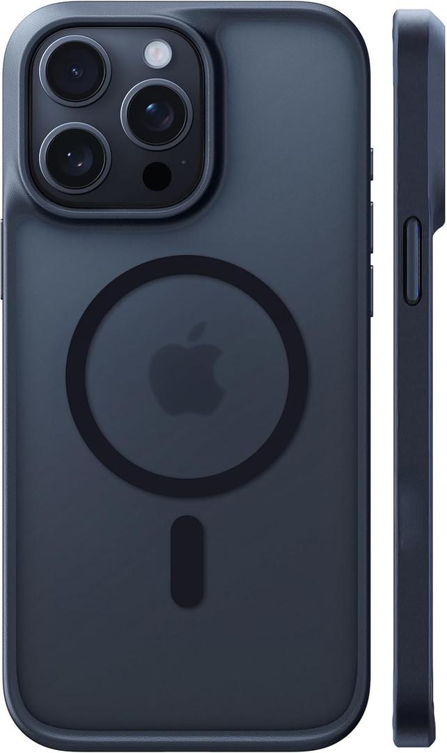 TORRAS Magnetic Guardian Designed for iPhone 14 Pro Max Case [Military Grade Drop Tested] [Compatible with MagSafe] Slim Translucent Matte Case for iPhone 14 Pro Max Phone Case 6.7", Mystic Black