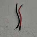 4 AWG Battery Cable 4AWG Gauge Pure Copper Battery Inverter Cables with 3/8 in Lugs Both Ends Power Inverter Wire Set for Automotive Solar Marine Boat RV Car Motorcycle Red and Black (1ft)