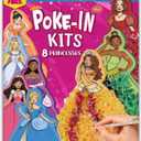 ATFUNSHOP Poke in Kits Princesses Crafts Gift for Girls 4 5 6 7 8 9 Years Old, DIY Birthday Presents, Mess Free Art Activity