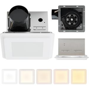 Bathroom Exhaust Fan with Light 1000 Lumens, Dimmable, 5 CCT Color Modes, Quiet 1.2 Sone, 100CFM, Ceiling Mounted Vents, Ventilation Fan and Light Combo for Bathrooms up to 100 sq ft , White