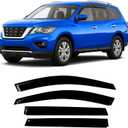 2013-2021 Tape-On Rain Guards for Nissan Pathfinder Side Window Visor Deflectors S SV SL Platinum Tinted Vent Shades 2014 2015 2016 2017 2018 2019 2020